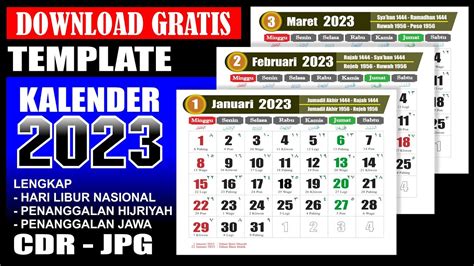 Kalender Lengkap Dengan Tanggal Merah Masehi Hijriyah Jawa Download Format Cdr