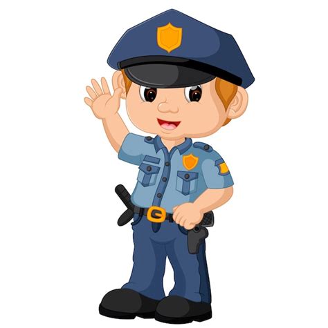 Dibujos Animados De Policía Vector Premium