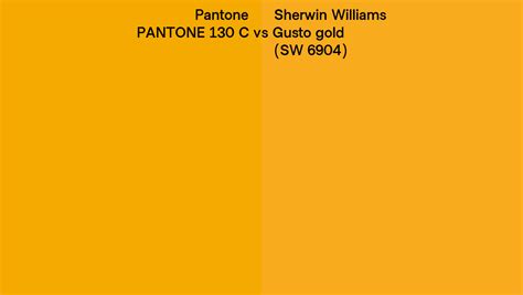 Pantone 130 C Vs Sherwin Williams Gusto Gold Sw 6904 Side By Side