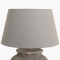 Birkdale Stone Dark Grey Lamp With Grey Shade Lighting One World