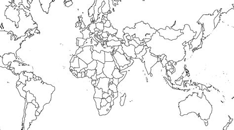 Free Printable Blank Outline Map Of World With Countries In Pdf World