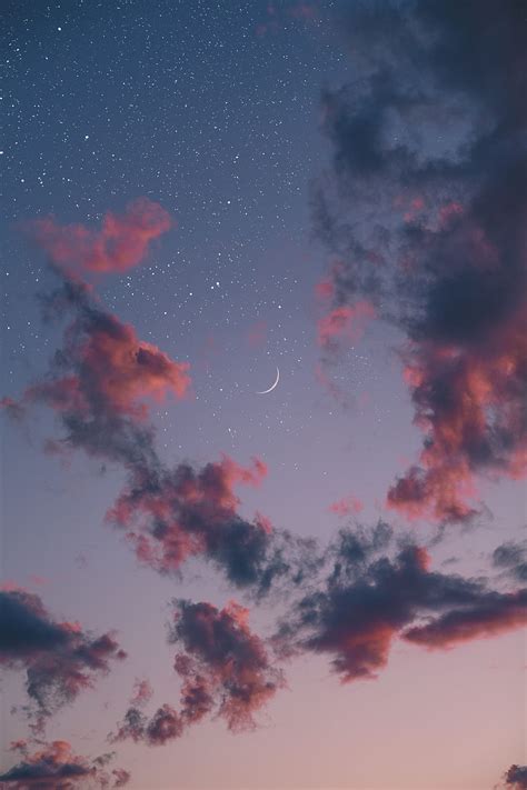 Nature Sky Stars Night Clouds Moon Hd Phone Wallpaper Pxfuel