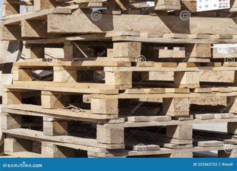 Old Wooden Pallets Stock Photo Image Of Moving Stack 223362722