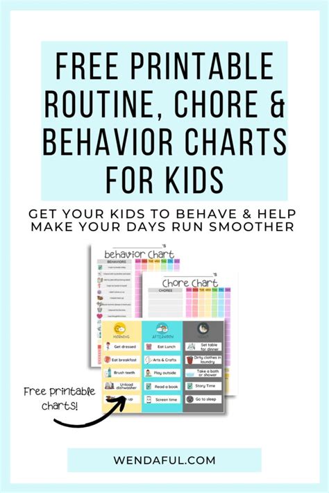 How To Create Routine And Behavior Charts For Kids 3 Free Printable