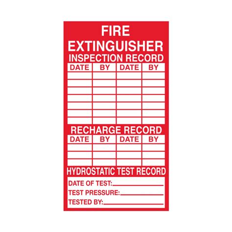 Fire Extinguisher Inspection Decals 2 12 X 4 12