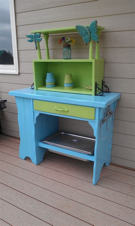 potting table from old desk and shelf for Liz. | Potting table, Old desks, Potting bench
