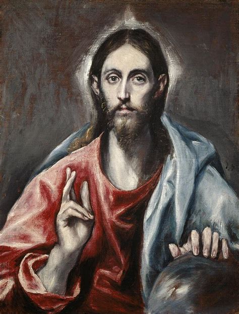 Christ Blessing The Saviour Of The World Painting By El Greco Fine