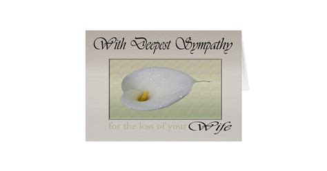 Deepest Sympathy For Loss Of Wife Card Zazzle