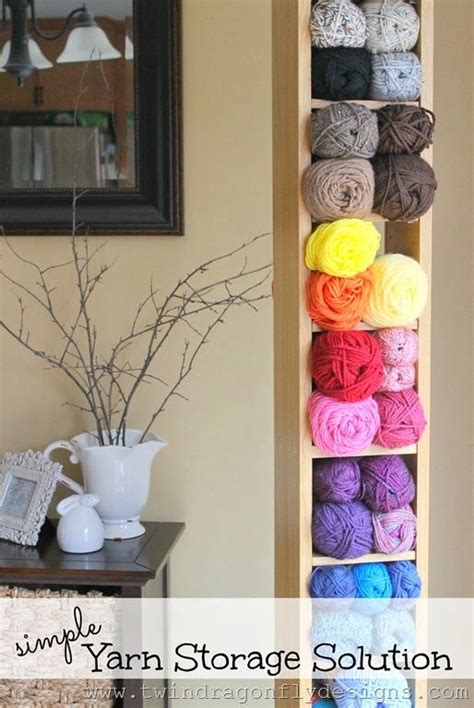 Try these easy craft storage ideas to get your craft space organized, neat and easy to work in! Simple Yarn Storage Solution » Dragonfly Designs | Yarn ...