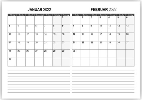 Kalender Januar 2022 Kleine Ziffern Im Hochformat Kalendersu