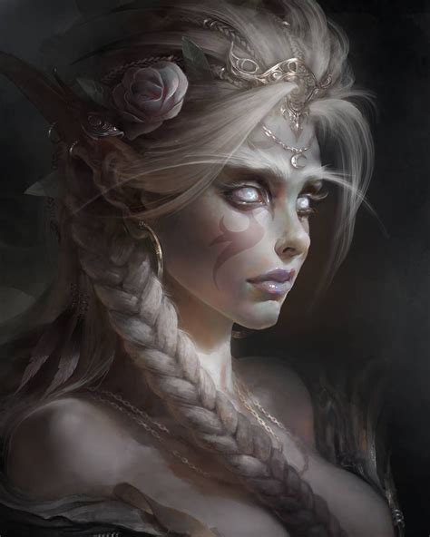 White Priestess Fantasy Girl Fantasy Art Character Portraits