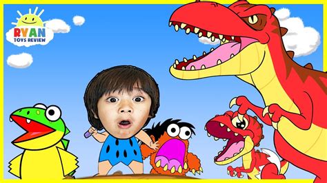 Ryan shrinks in bugs world cartoon animation for children. Dinosaur Cartoons for Children! Ryan ToysReview rescue baby T-REX Animation for Kids - YouTube