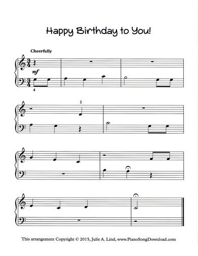 6 parts • 1 page • 00:16 • may 26, 2021 • 36 views. Happy Birthday to You! Free easy piano sheet music