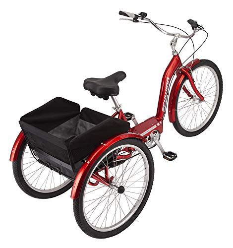 schwinn meridian deluxe adult tricycle bike three wheel cruiser 26 inch wheels low step