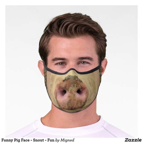 Funny Pig Face Snout Fun Premium Face Mask Zazzle Pig Face