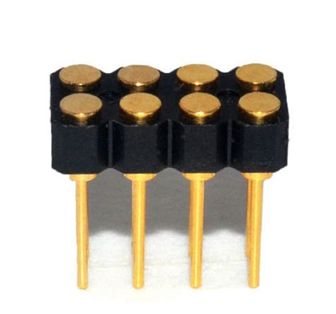 Smt Female 8pin Double Row Spring Pin Connector China Pogo Pin Connector And Pogo Pin Series