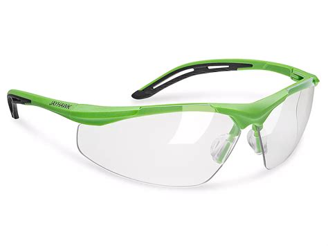 jayhawk™ safety glasses lime frame clear lens s 22188l c uline