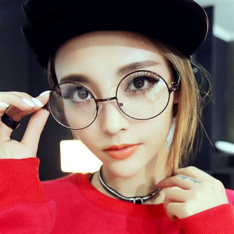 Retro Glasses Frame Round Myopia Female Big Optical