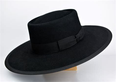 Bolero Hat The Buckaroo Black Fur Felt Vaquero Crown Wide Brim Hat