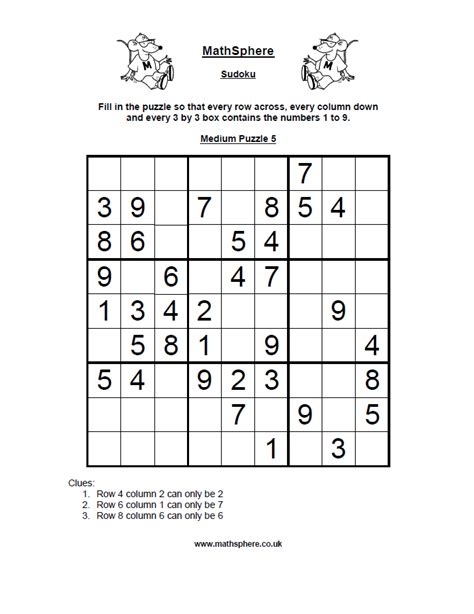 Sudoku Math Puzzles With Answers