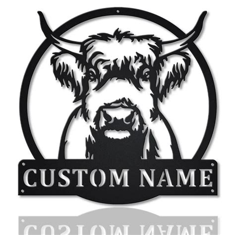 Personalized Highland Cow Metal Sign Art Home Decor T For Animal
