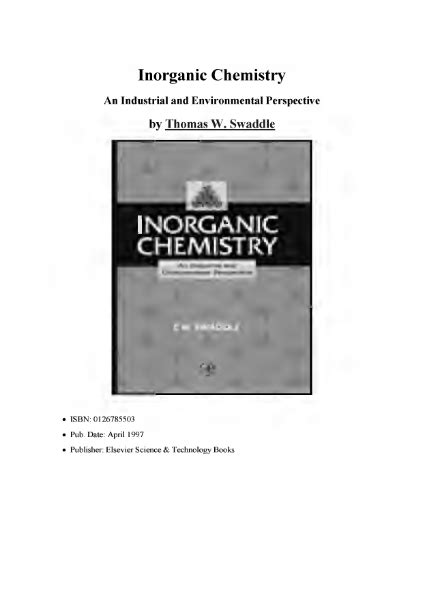 Libros Técnicos Inorganic Chemistry An Industrial And Environmental