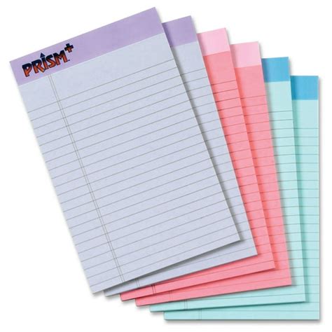 Tops Prism Writing Pads 5 X 8 Jr Legal Rule Assorted Colors 50