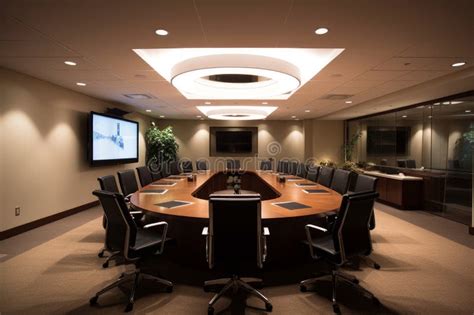 Office Interior Of A Conference Room For Meetings And Discussions In A