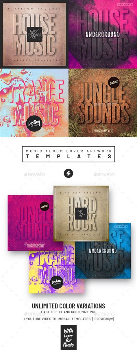 Music Album Cover Artwork Templates Bundle 76 Web Elements Graphicriver