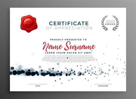 Elegant Certificate Of Appreciation Template Download Free Vector Art