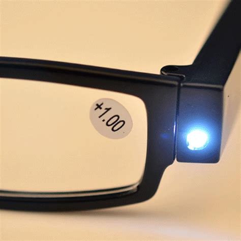 buy black unisex rimmed reading eye glasses eyeglasses spectacal with lights led a0q9 at