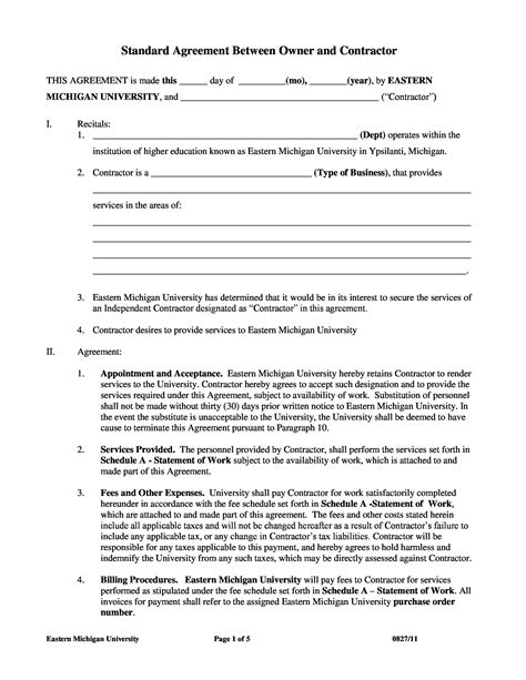 Free Printable Contracts For Contractors Printable Templates