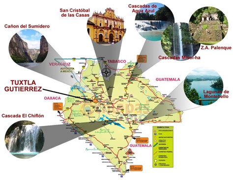 Mapa Turistico De Chiapas