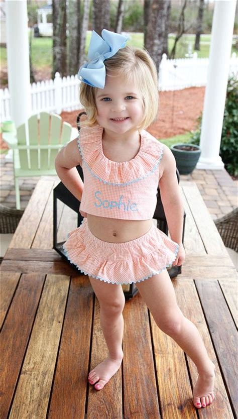Cute And Modest Two Piece Monogrammed Swim Suit Love The Ruffle