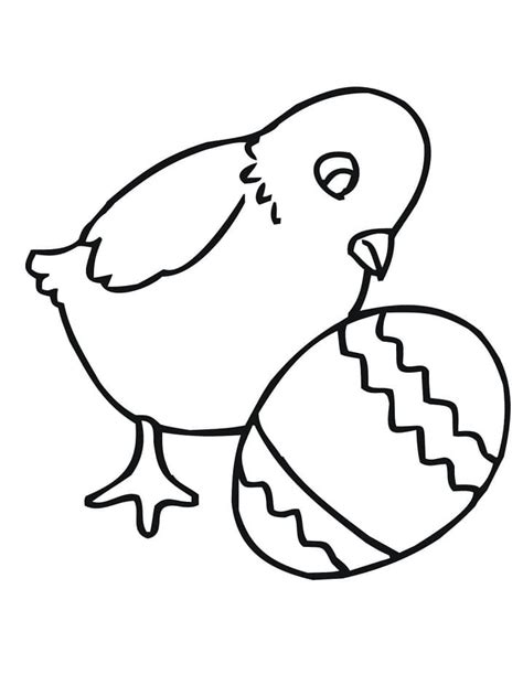 Easter Chick With Easter Basket Coloring Page Free Printable Coloring