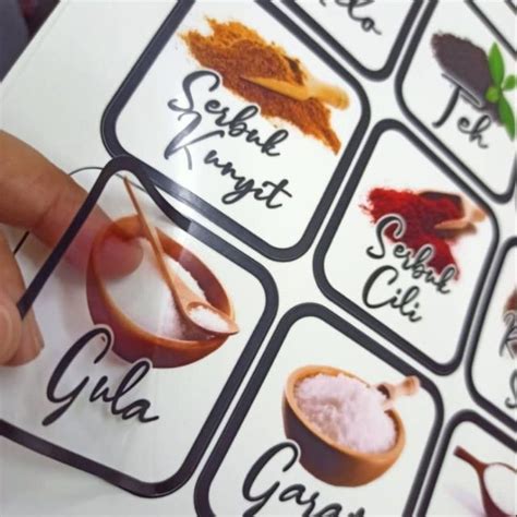 Sticker Label Dapur Kitchen Rempah Ratus Murah Kalis Air Transparent