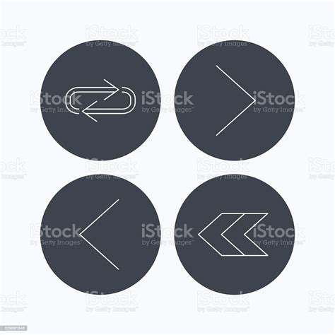 Arrows Icons Right Repeat Linear Signs Stock Illustration Download