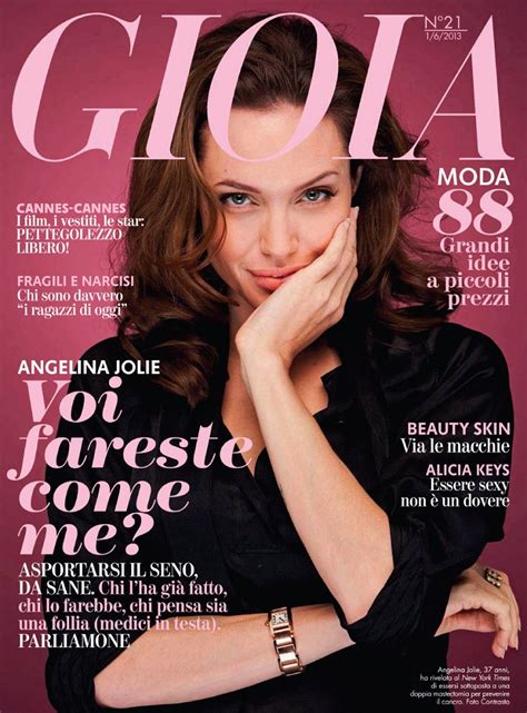 Angelina Jolie On Cover Magazine Photoshoot For Gioia Magazine June