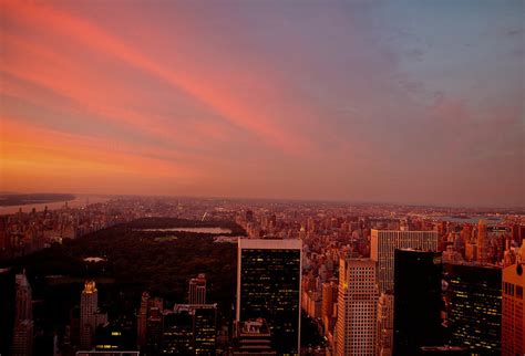 Sunset Over Central Park And The New York City Skyline Photograph By