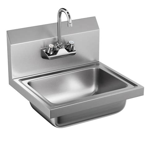 costway commercial stainless steel wall mount hand washing wash sink basin with faucet walmart