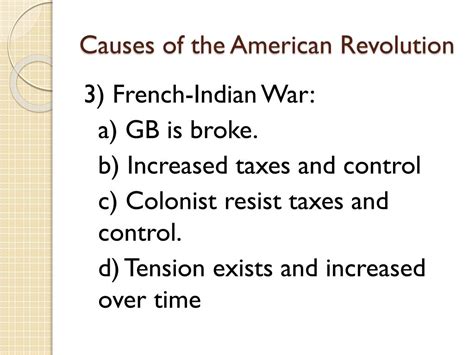 Ppt Causes Of The American Revolution Powerpoint Presentation Free