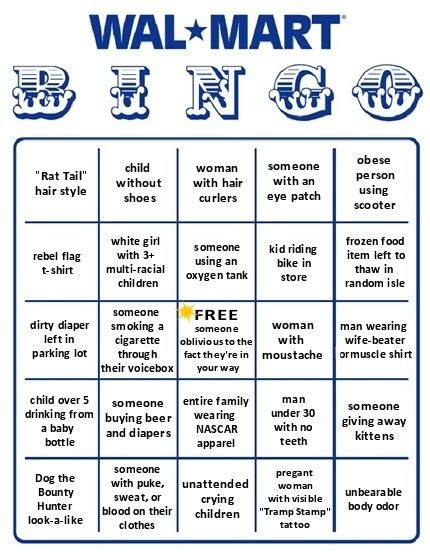 We did not find results for: Woody Beam: Wal Mart Bingo Card - Very Funny!