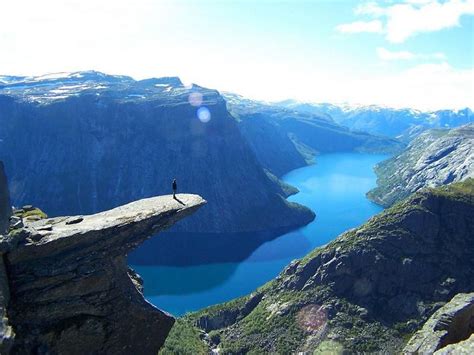 Trolltunga Is A Piece Of Rock That Stands Horizontally Out Of The