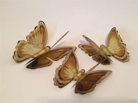 Vintage Metal Brass Butterflies Set Of 3 Butterfly Wall Etsy