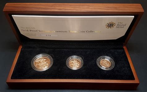 2011 Gold Proof Sovereign Three Coin Collection Premium Set M J
