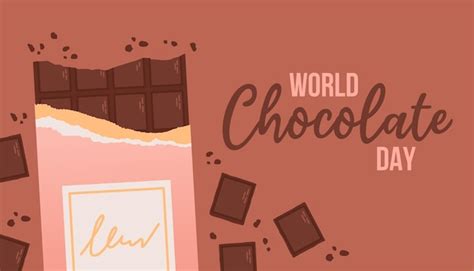 Premium Vector World Chocolate Day Postcard Or Banner Hand Drawn