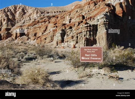 Sandstone Cliffs In Red Rock Canyon State Park California Stock Photo