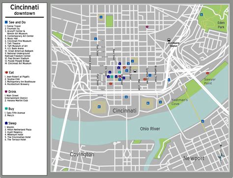 ♥ printed on premium matte paper (230g/sqm) or professional matte canvas (390g/sqm). Cincinnati Map