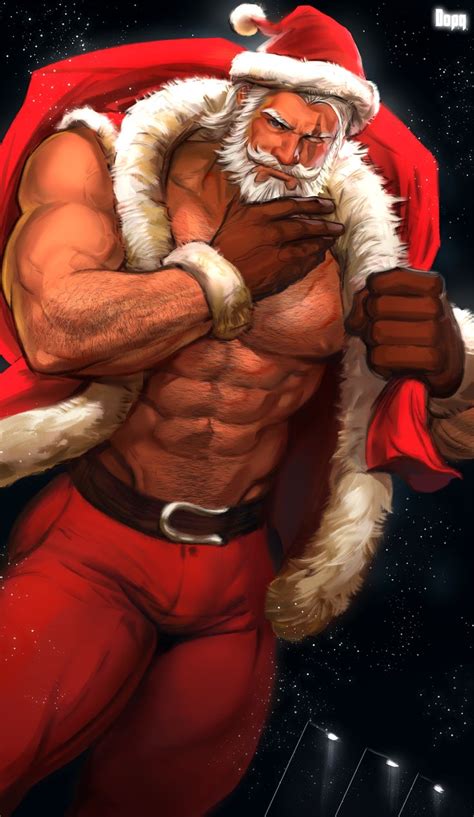 Santa Claus With Muscles Santa Cartoon Santa Art Santa Claus Drawing