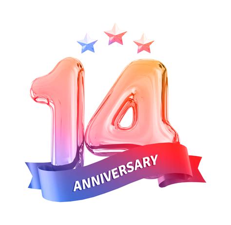 14 Years Anniversary Number 11297775 Png